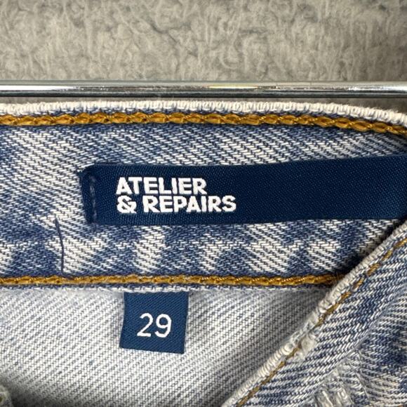 Atelier & Repairs Patchwork Denim Jeans Levi's Redone Size 29 Selvedge Hem Rare - Picture 6 of 10